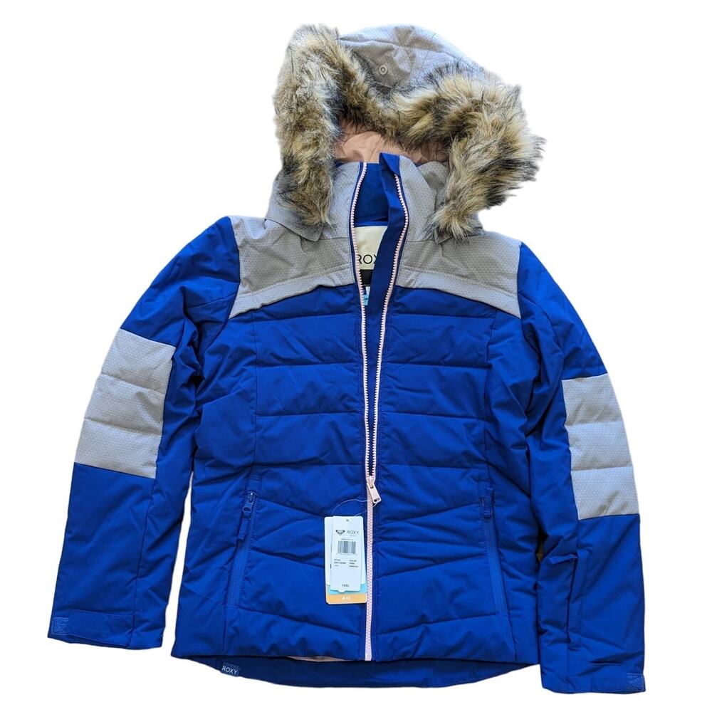 Roxy Bamba Insulated Snowboard Jacket Girls-Blue-Size 14/XL-NWT-C246